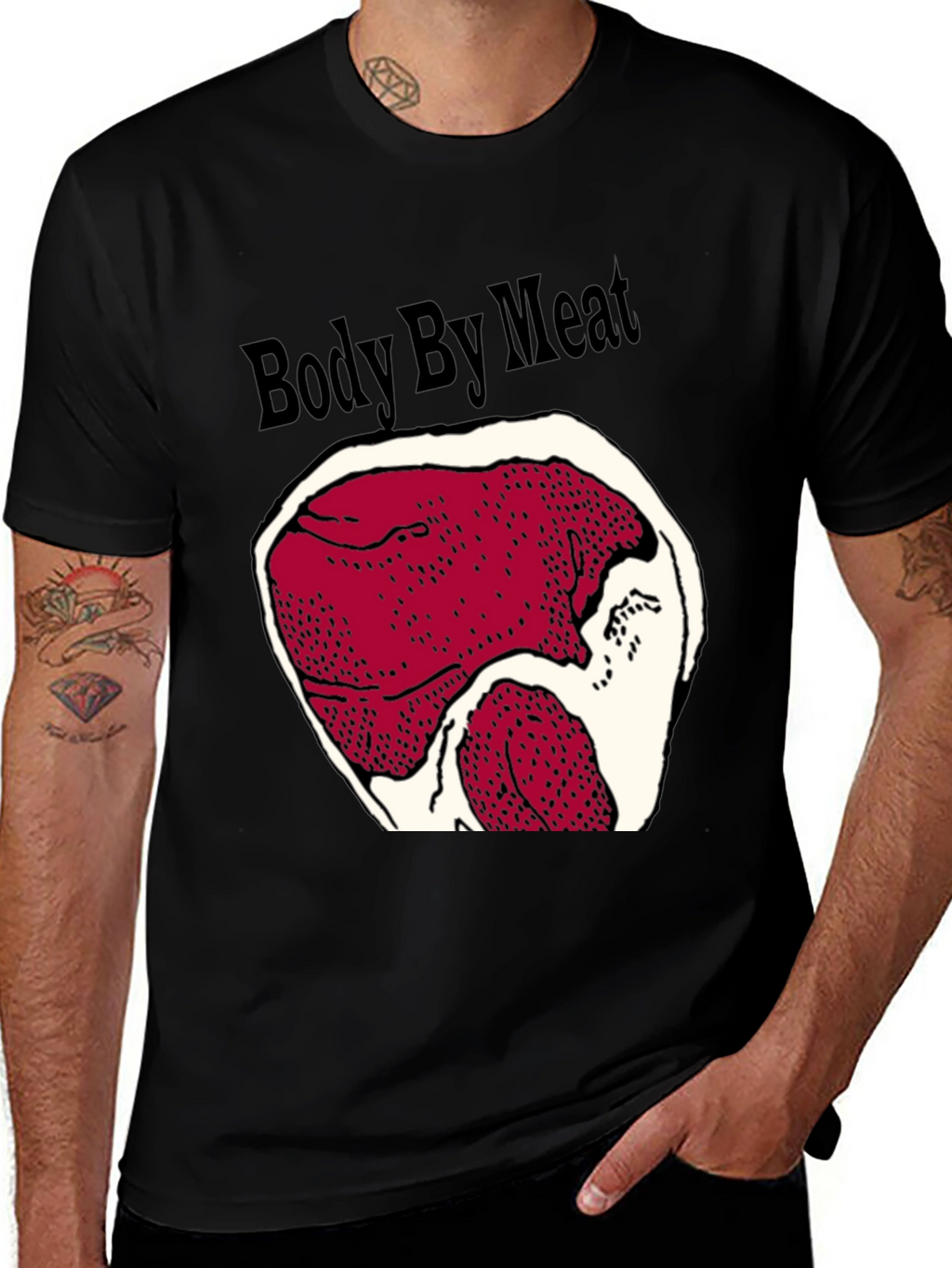 Body By Meat Graphic Black T-Shirt