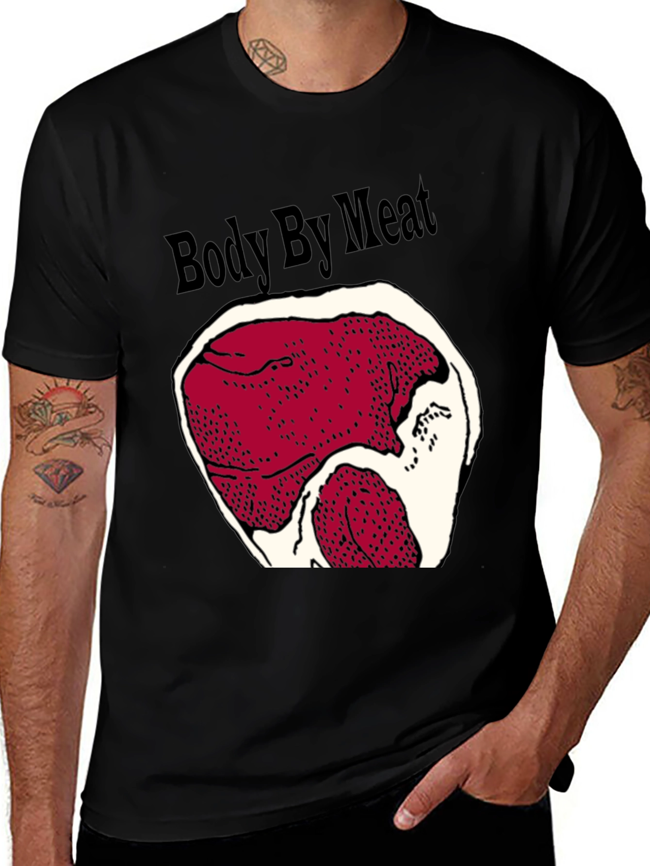 Body By Meat Graphic Black T-Shirt
