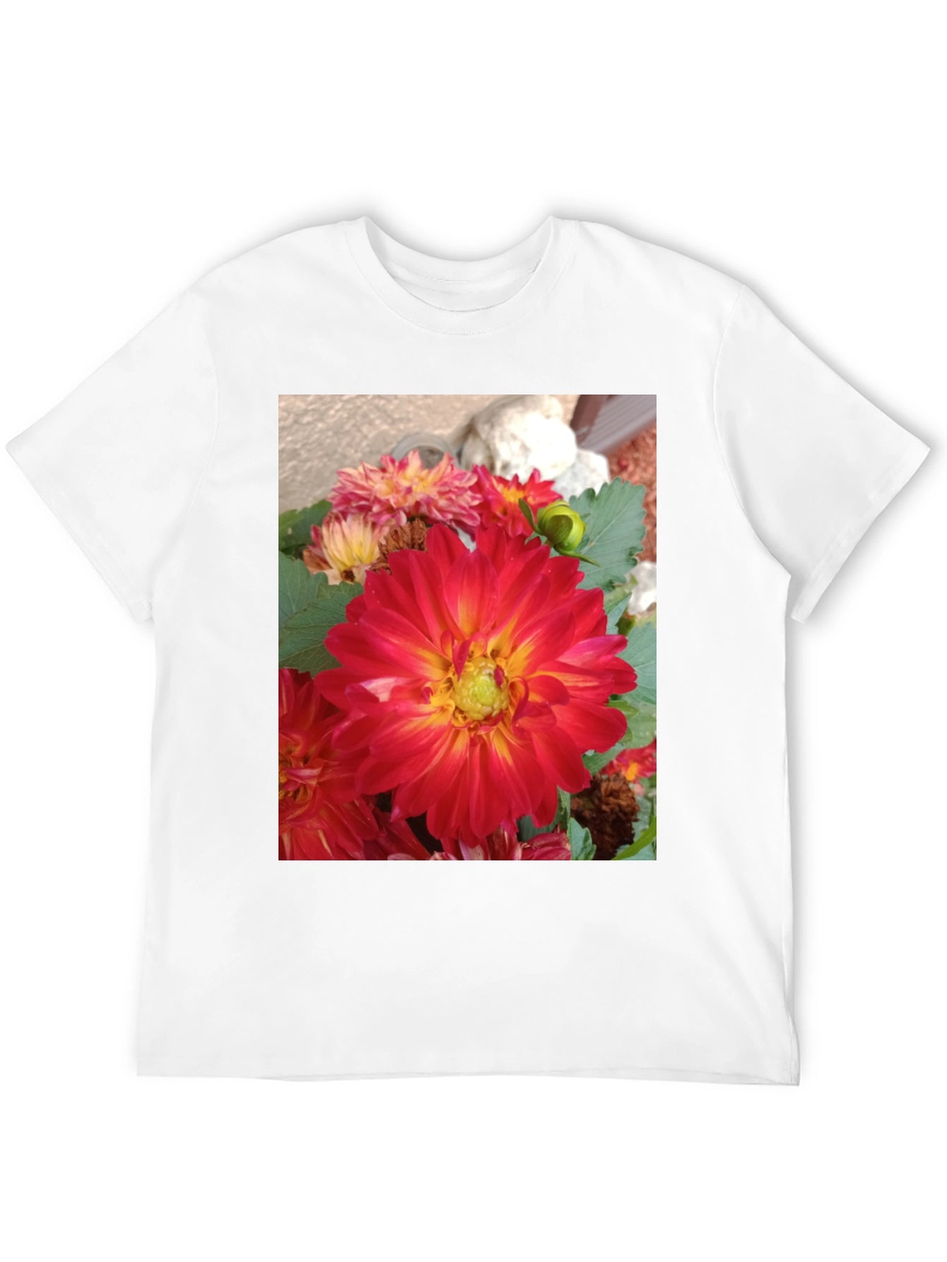 Floral Print Black Tee