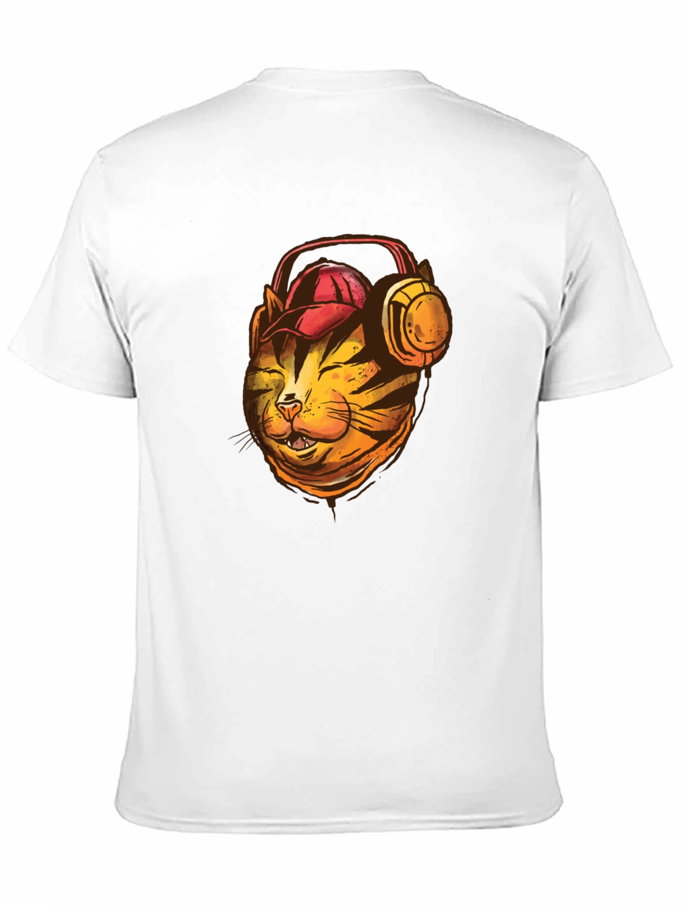 Cool Cat T-Shirt: Headphone-Wearing Feline Design