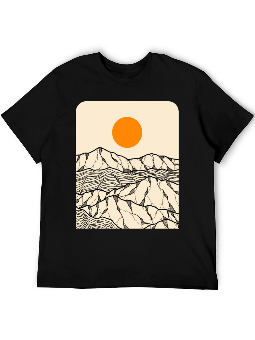Abstract Mountain Sun Graphic Tee