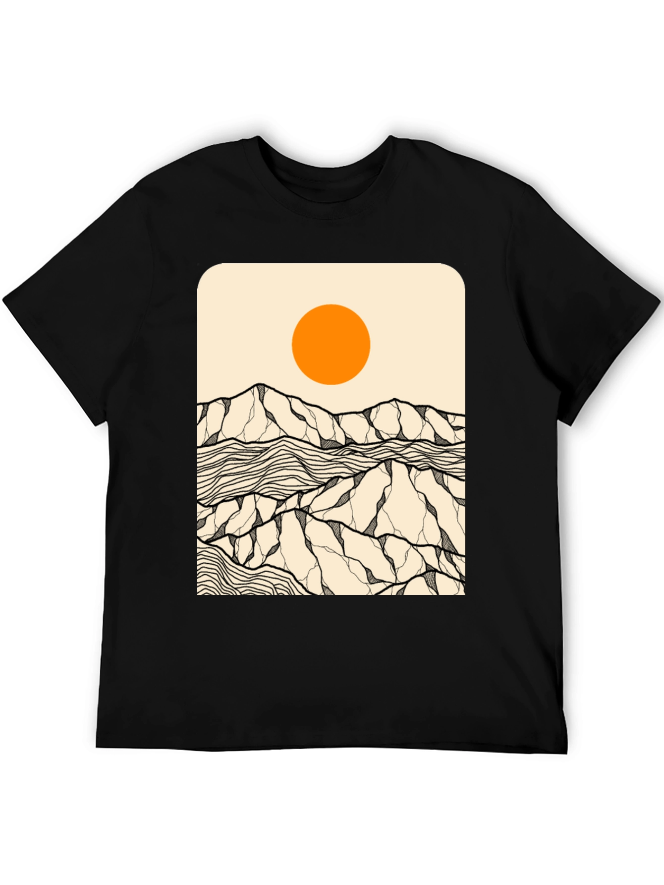 Abstract Mountain Sun Graphic Tee