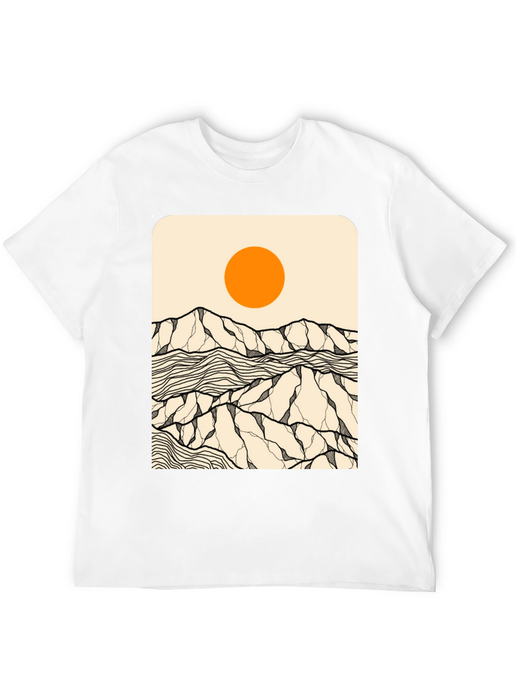 Abstract Mountain Sun Graphic Tee