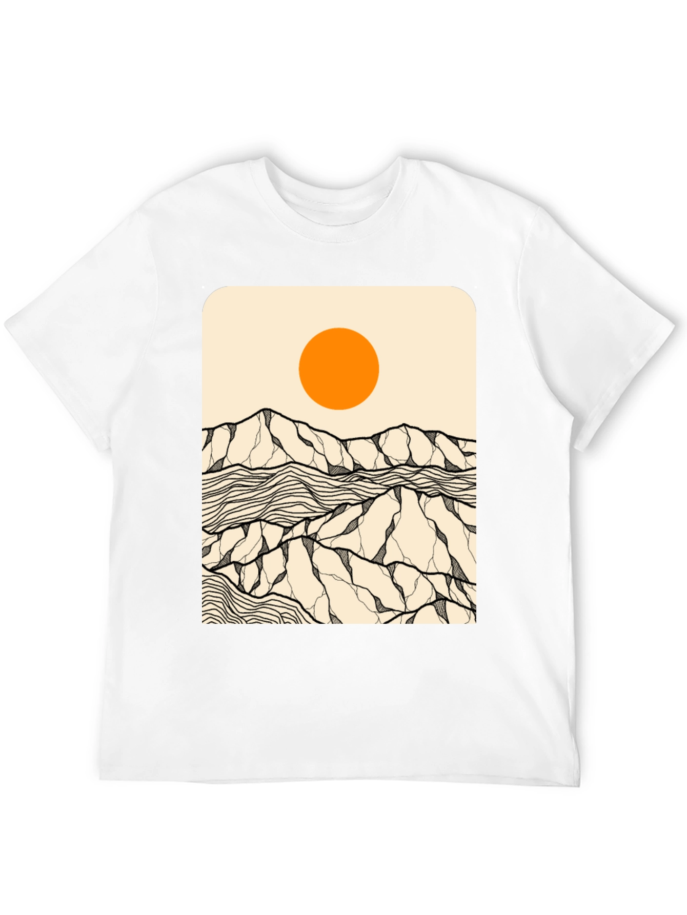 Abstract Mountain Sun Graphic Tee