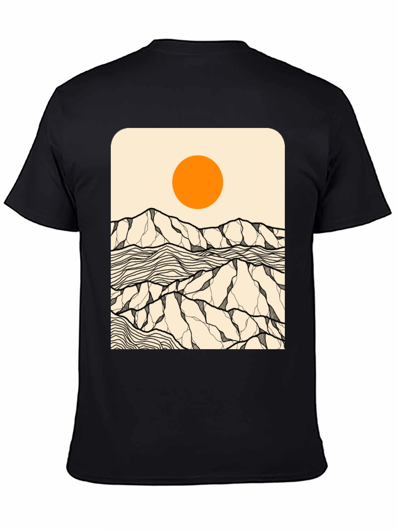 Abstract Mountain Sun Graphic Tee