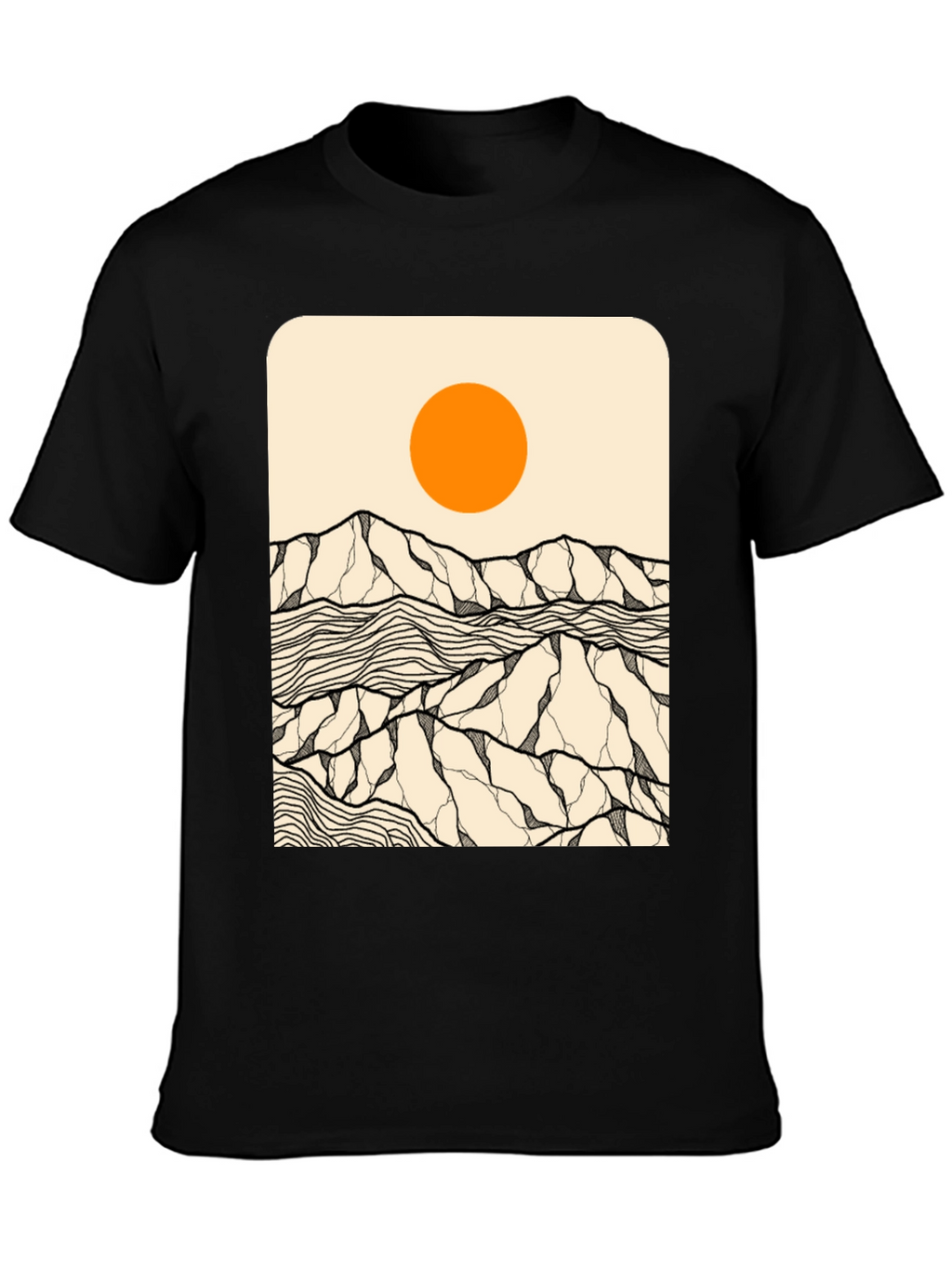 Abstract Mountain Sun Graphic Tee