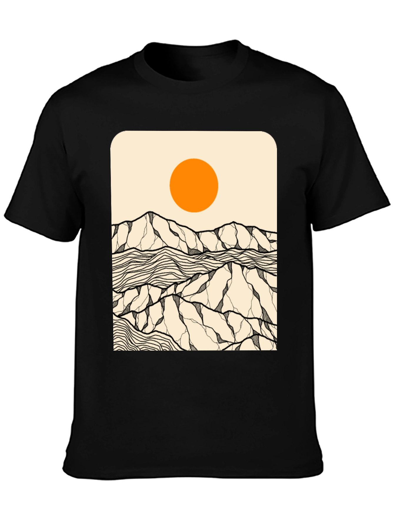 Abstract Mountain Sun Graphic Tee