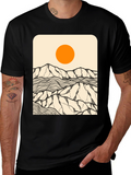 Abstract Mountain Sun Graphic Tee