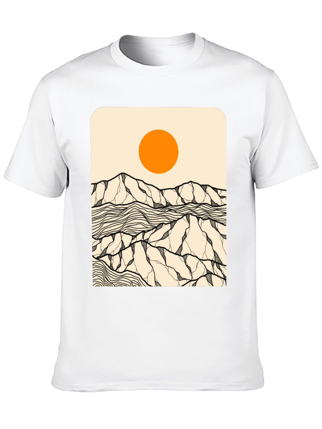 Abstract Mountain Sun Graphic Tee