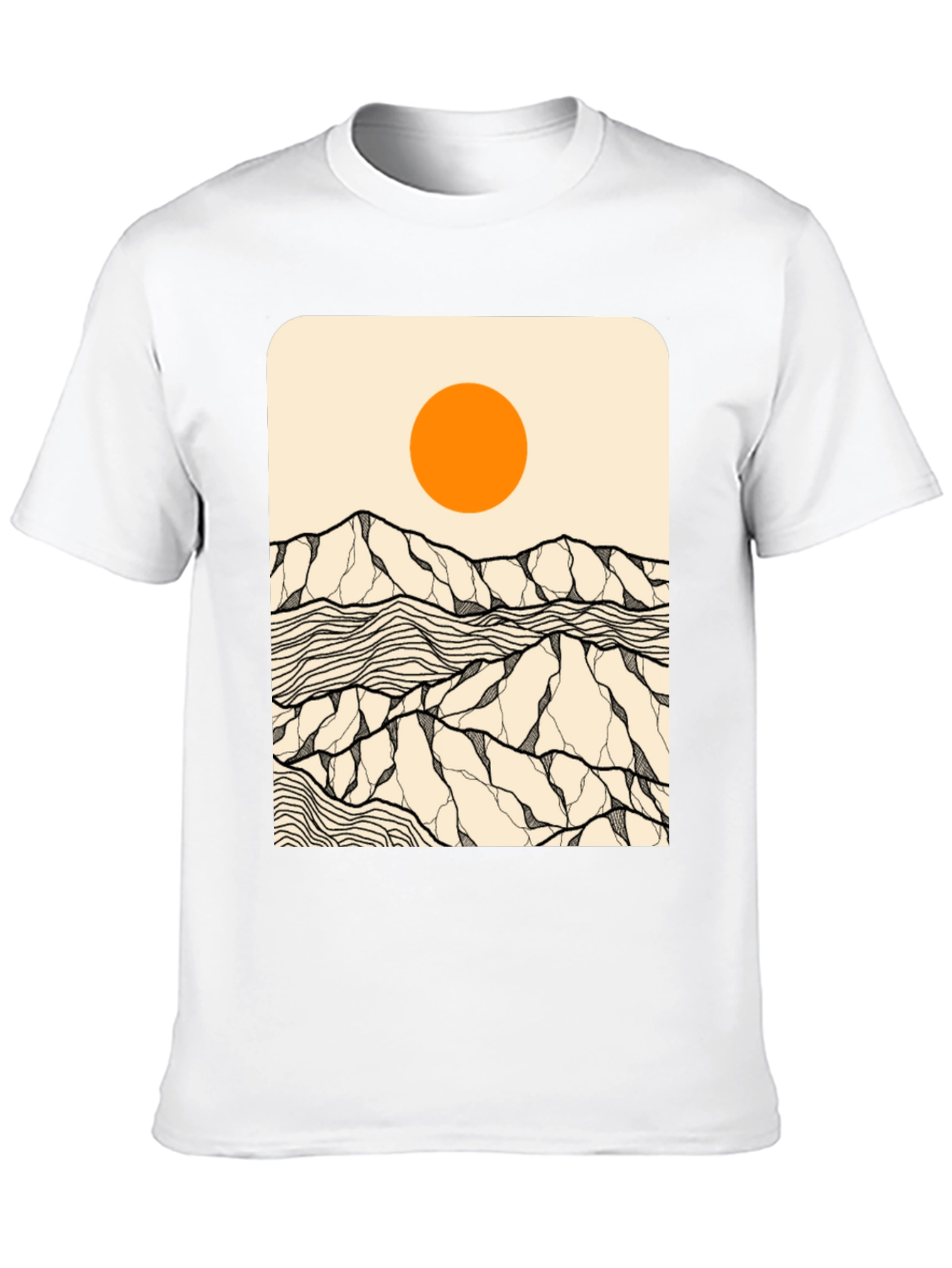 Abstract Mountain Sun Graphic Tee