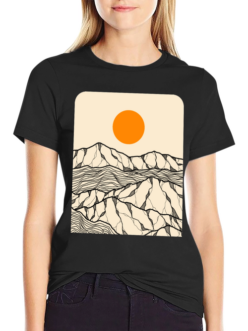 Abstract Mountain Sun Graphic Tee