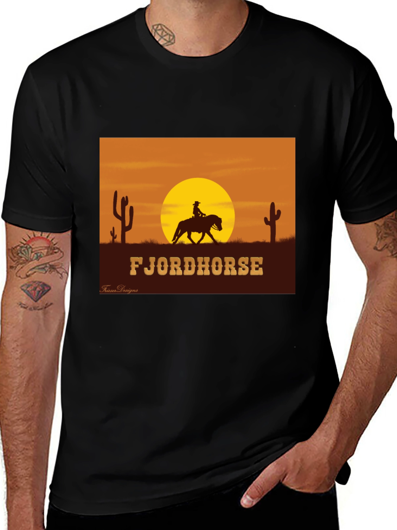Fjordhorse Sunset Graphic T-Shirt - Western Silhouette