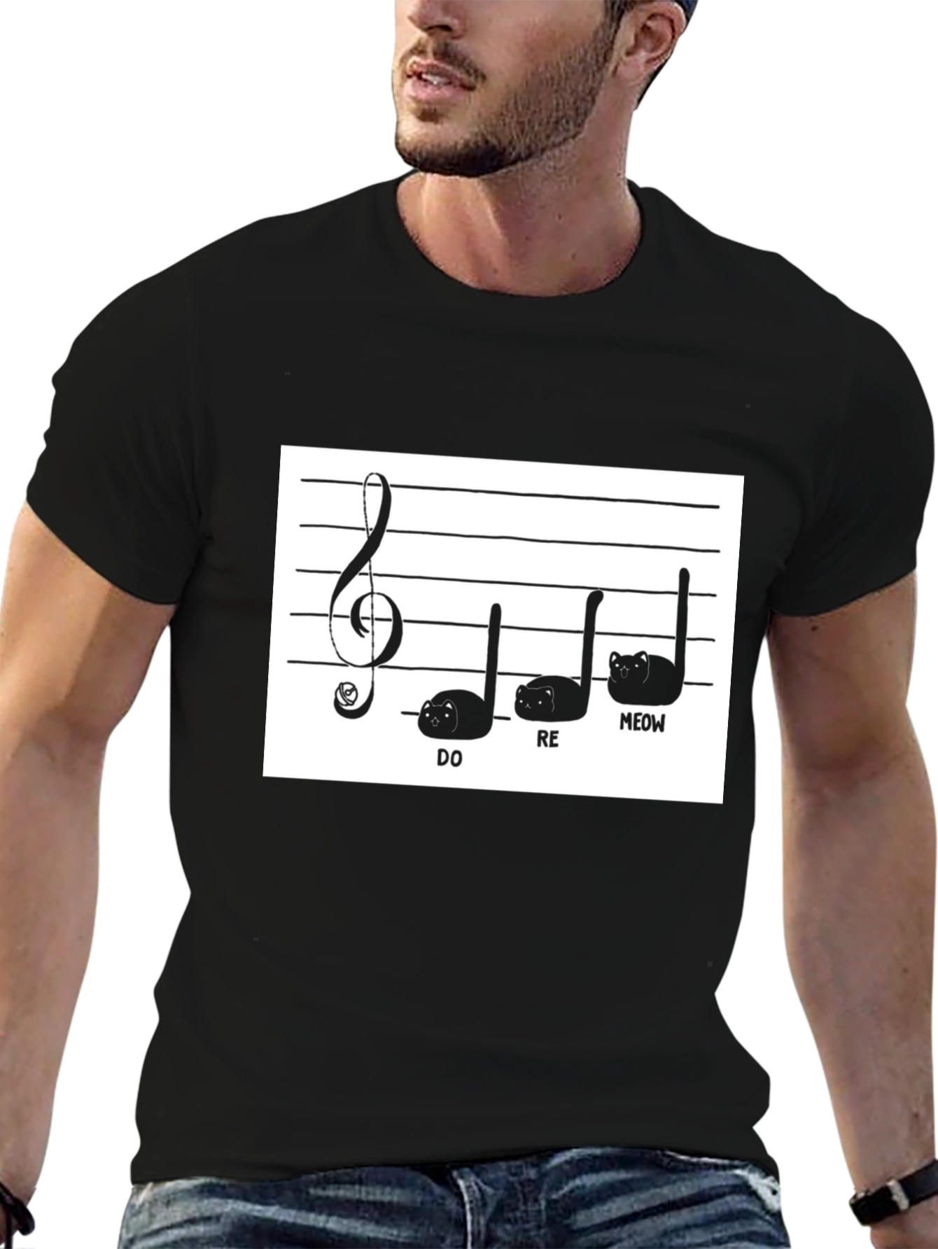 Cat Music Note T-Shirt - Funny Treble Clef Tee