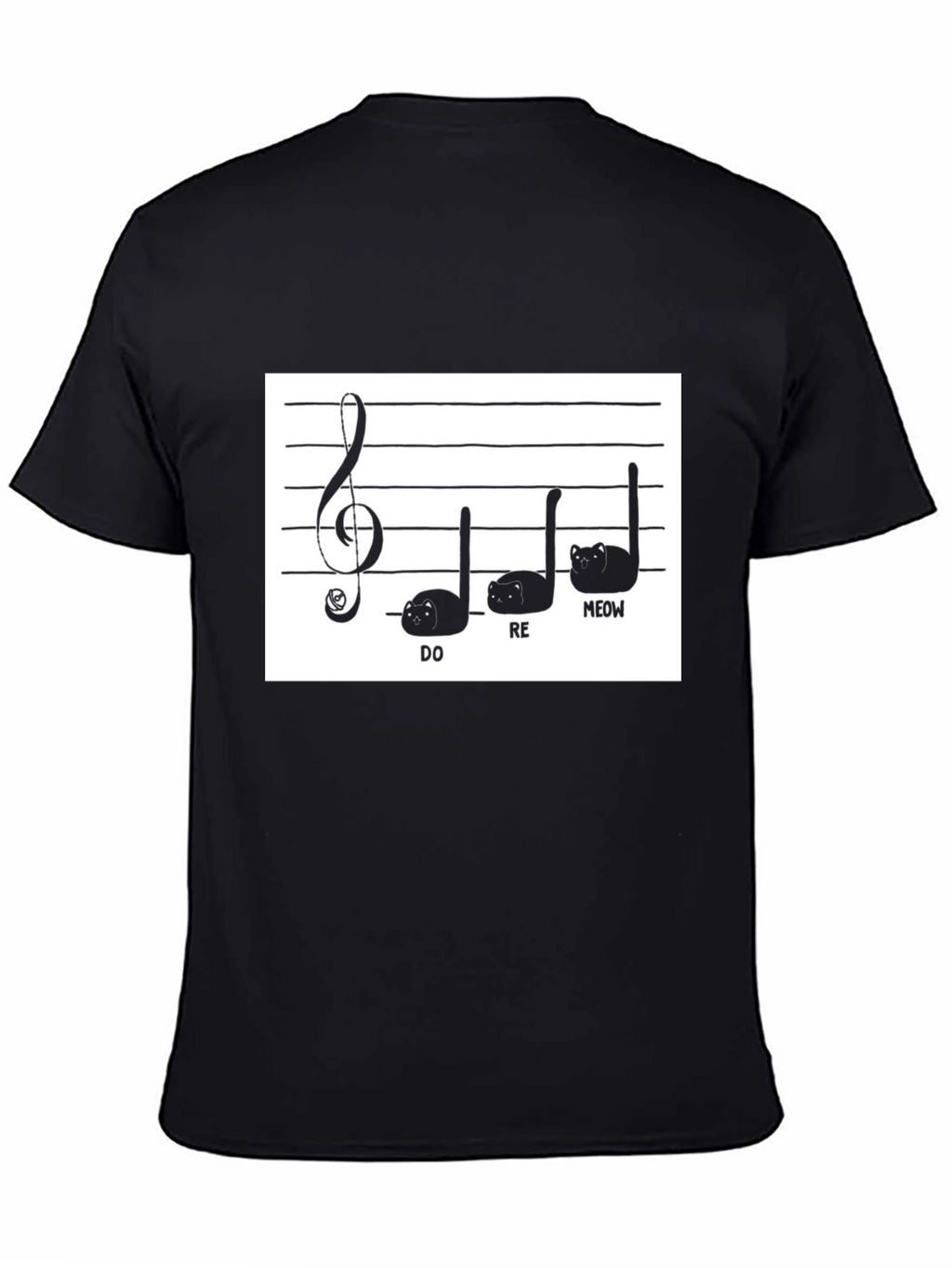 Cat Music Note T-Shirt - Funny Treble Clef Tee