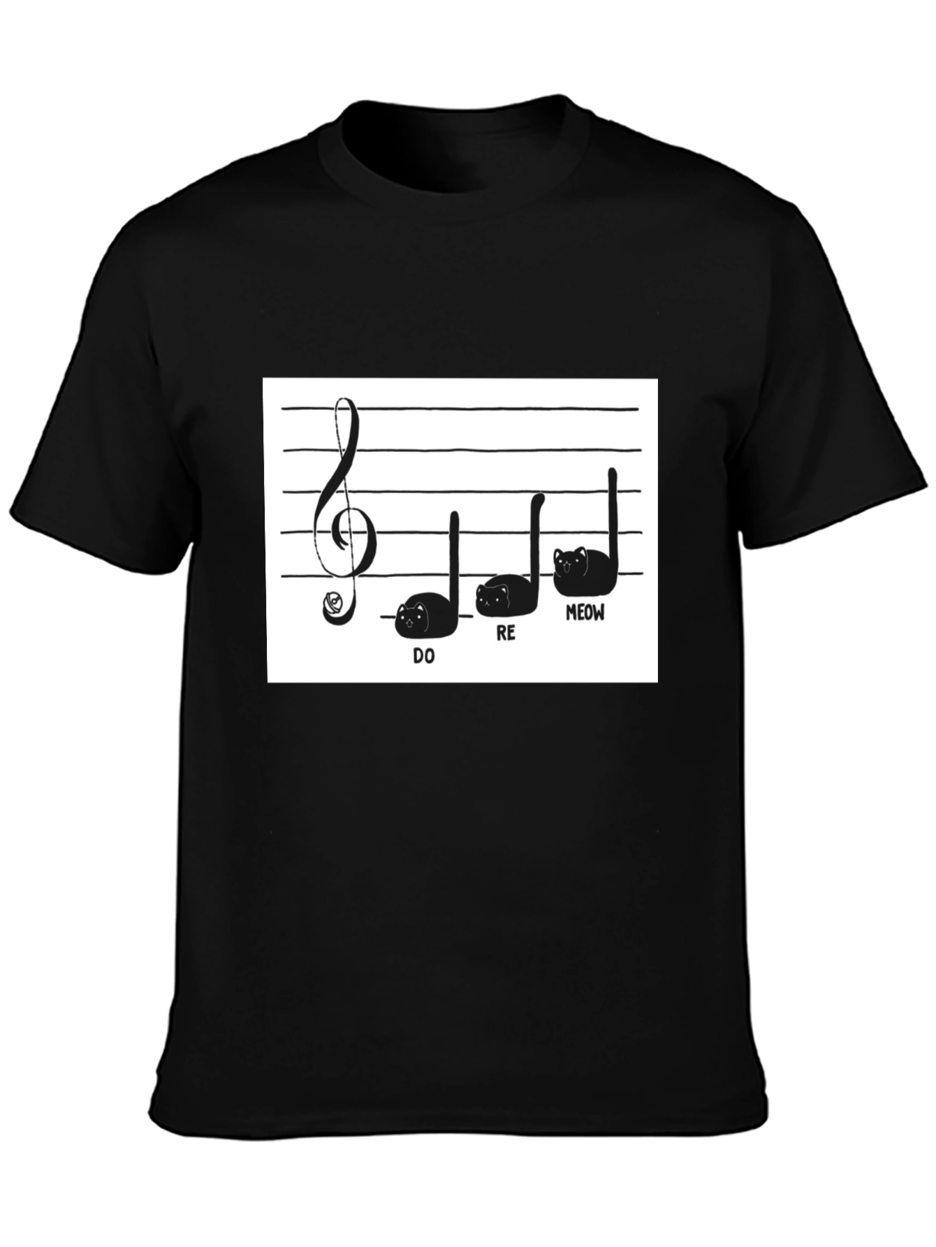 Cat Music Note T-Shirt - Funny Treble Clef Tee