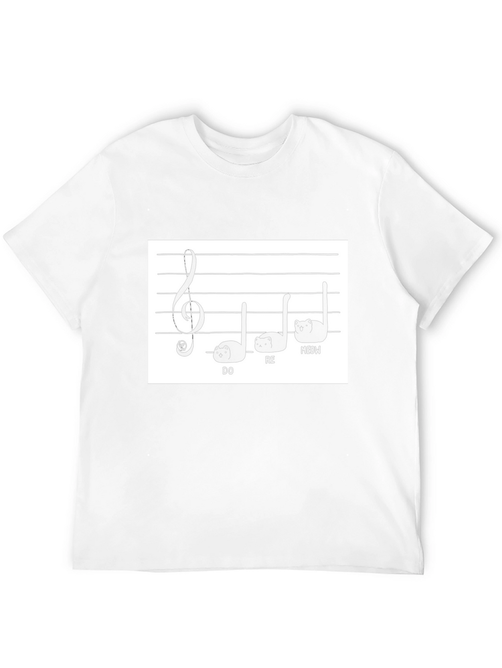 Cat Music Note T-Shirt - Funny Treble Clef Tee