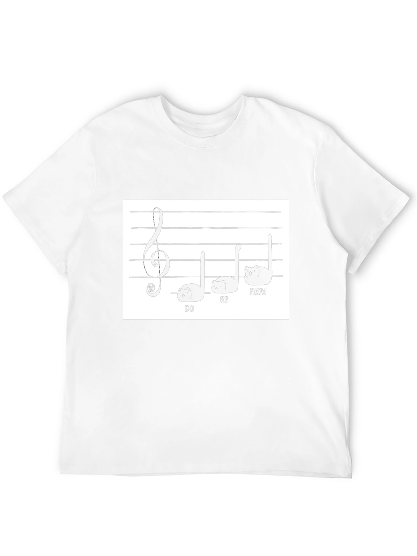 Cat Music Note T-Shirt - Funny Treble Clef Tee