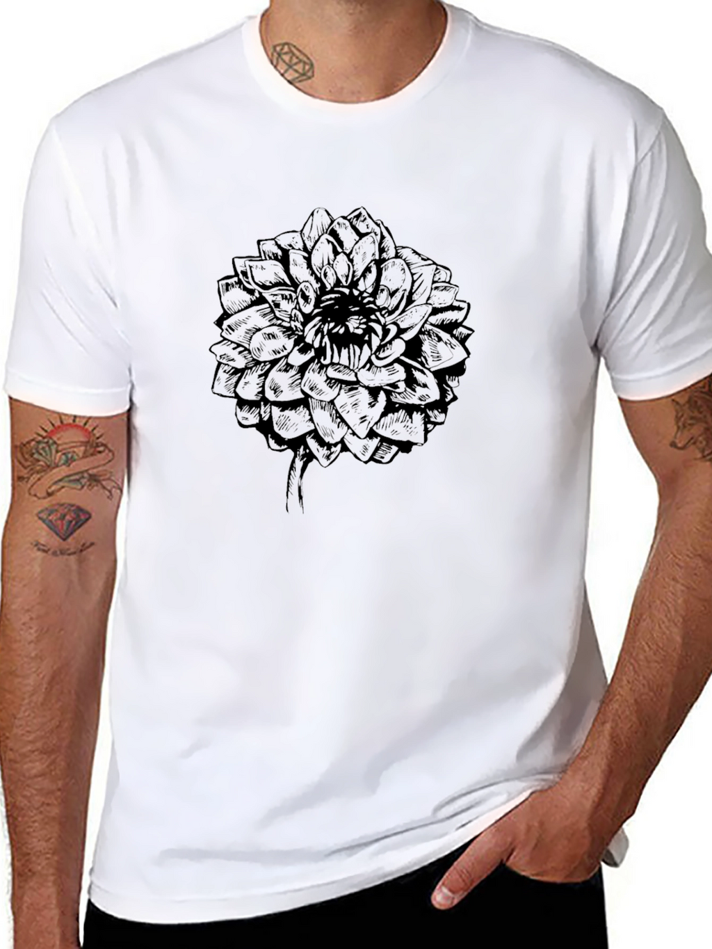 Black Floral Graphic Print Tee