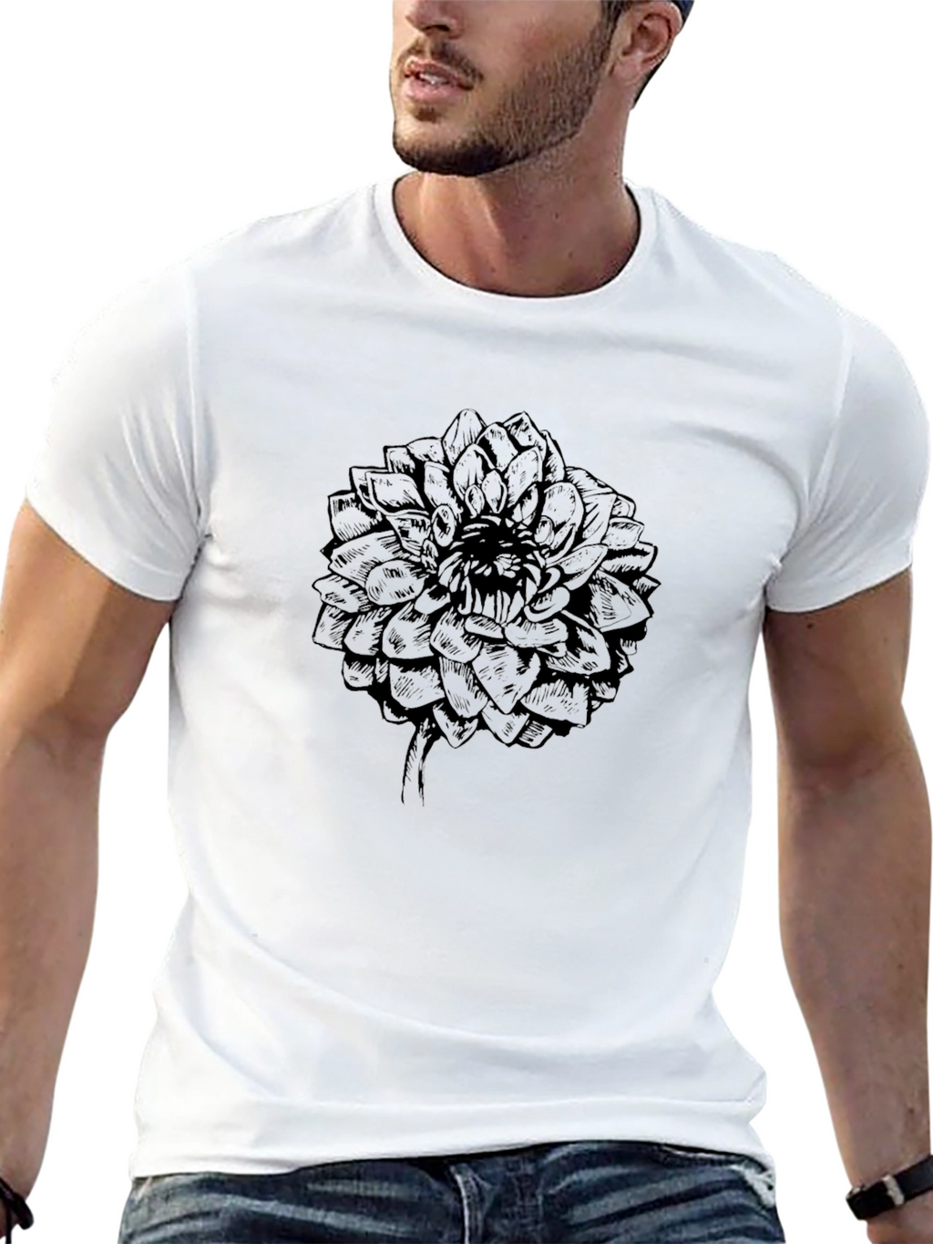 Black Floral Graphic Print Tee