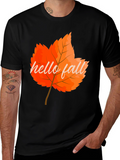 Hello Fall Autumn Leaf Graphic Tee