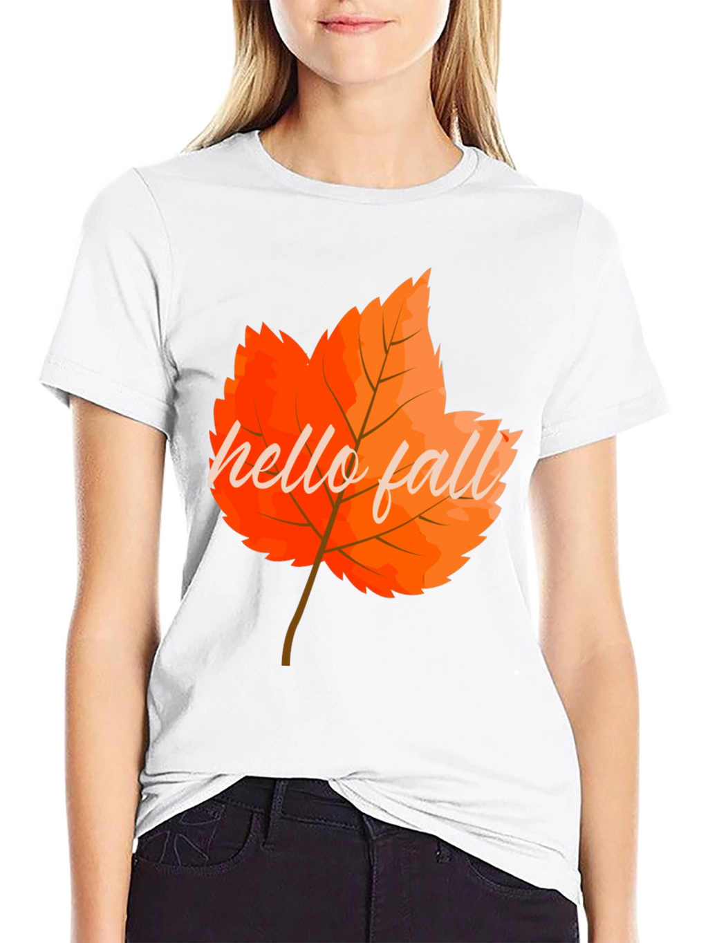 Hello Fall Autumn Leaf Graphic Tee