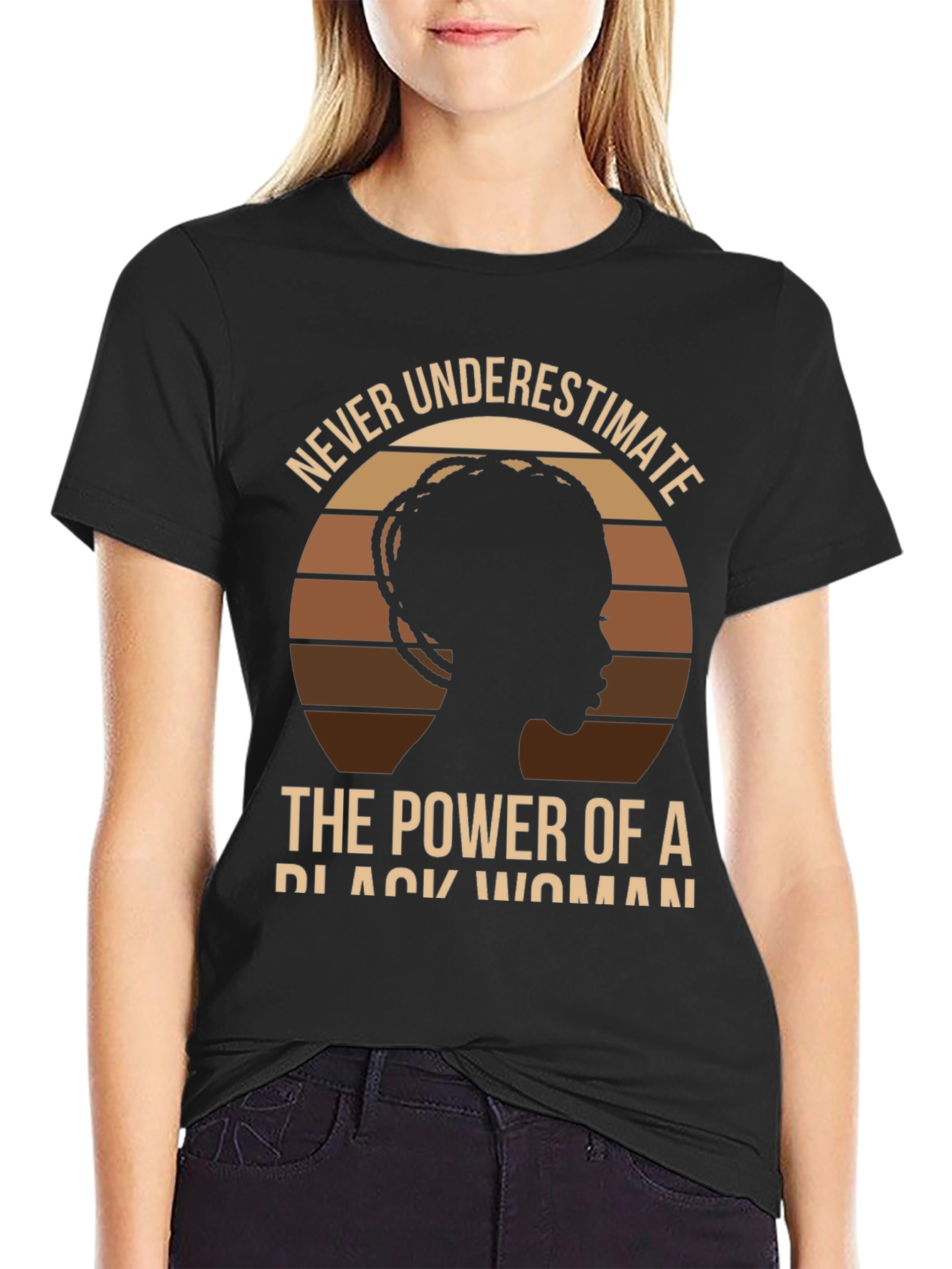 Never Underestimate Black Woman Power T-Shirt