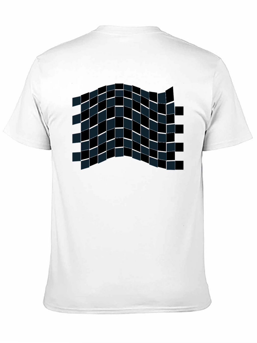 Checkered Wave Tee - Stylish Graphic T-Shirt