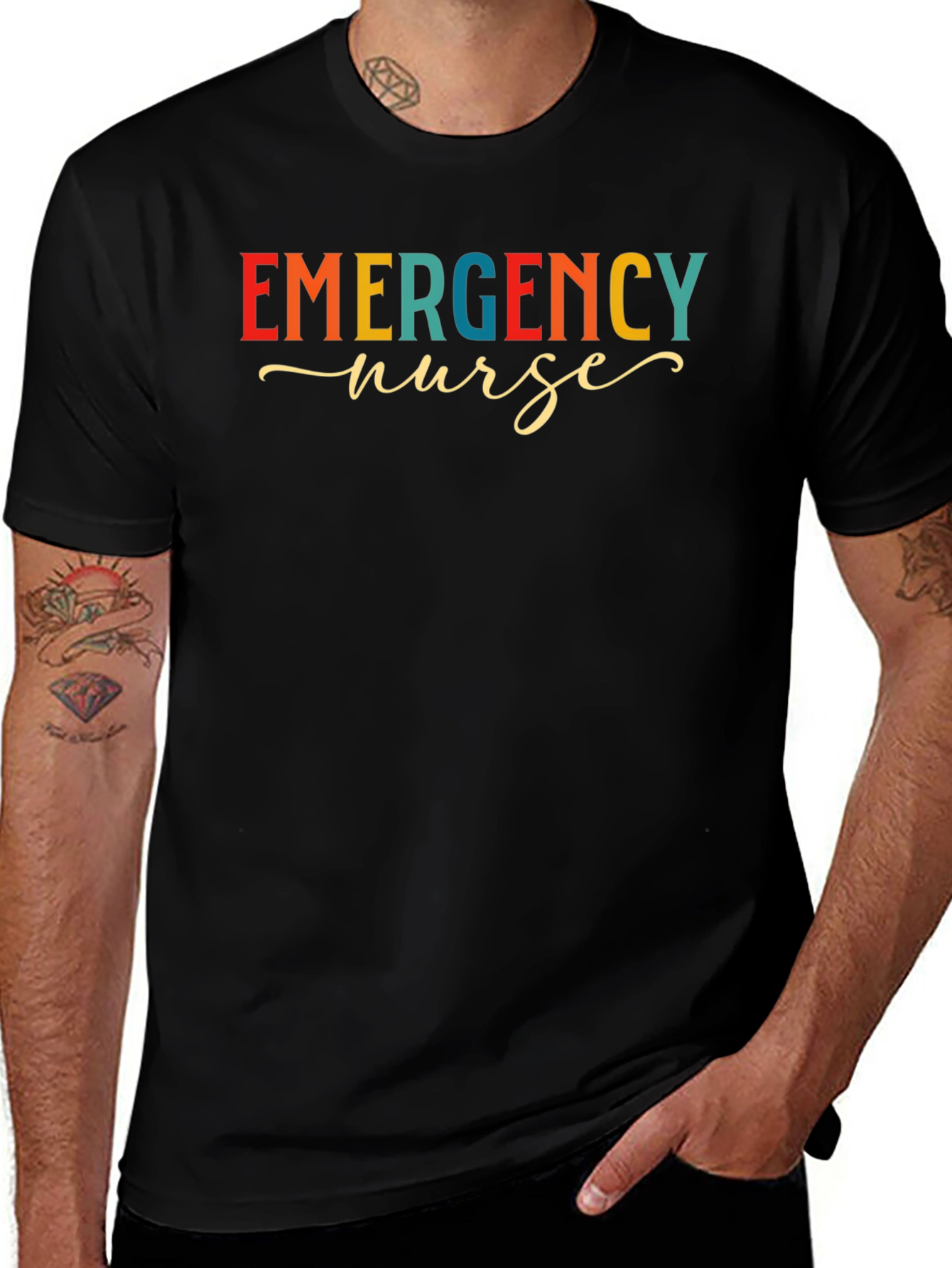 Emergency Nurse Graphic T-Shirt - Black