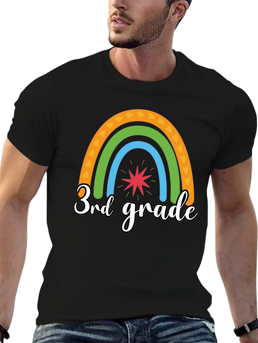 3rd Grade Rainbow Graphic Tee