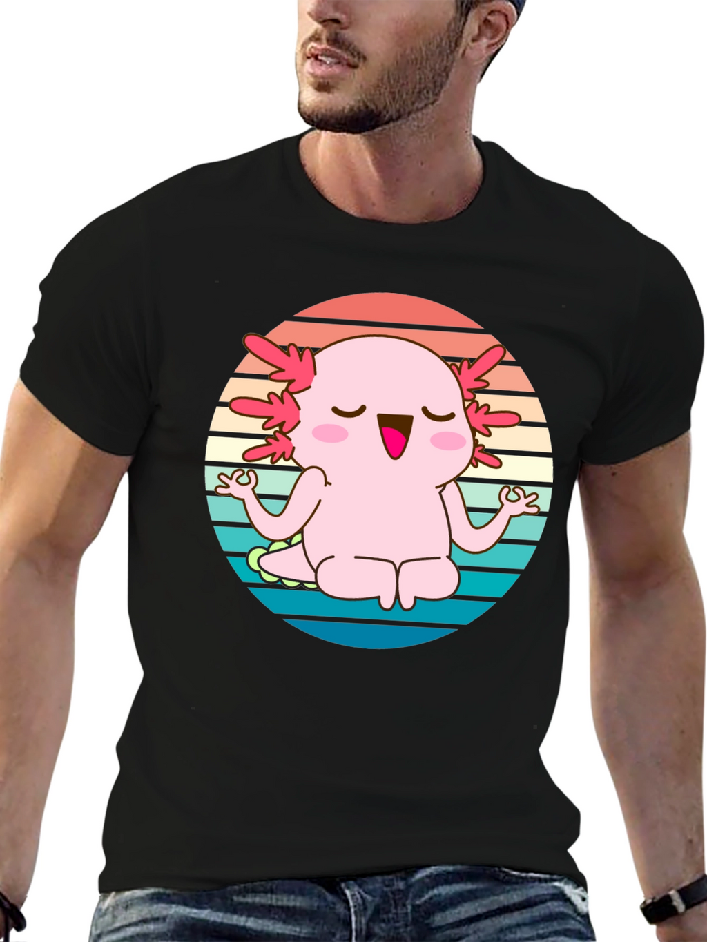 Axolotl Meditating T-Shirt - Cute Yoga Design
