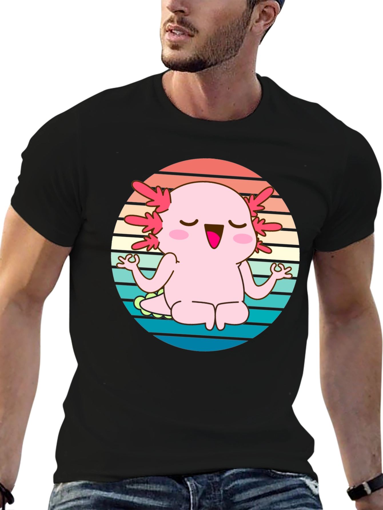 Axolotl Meditating T-Shirt - Cute Yoga Design