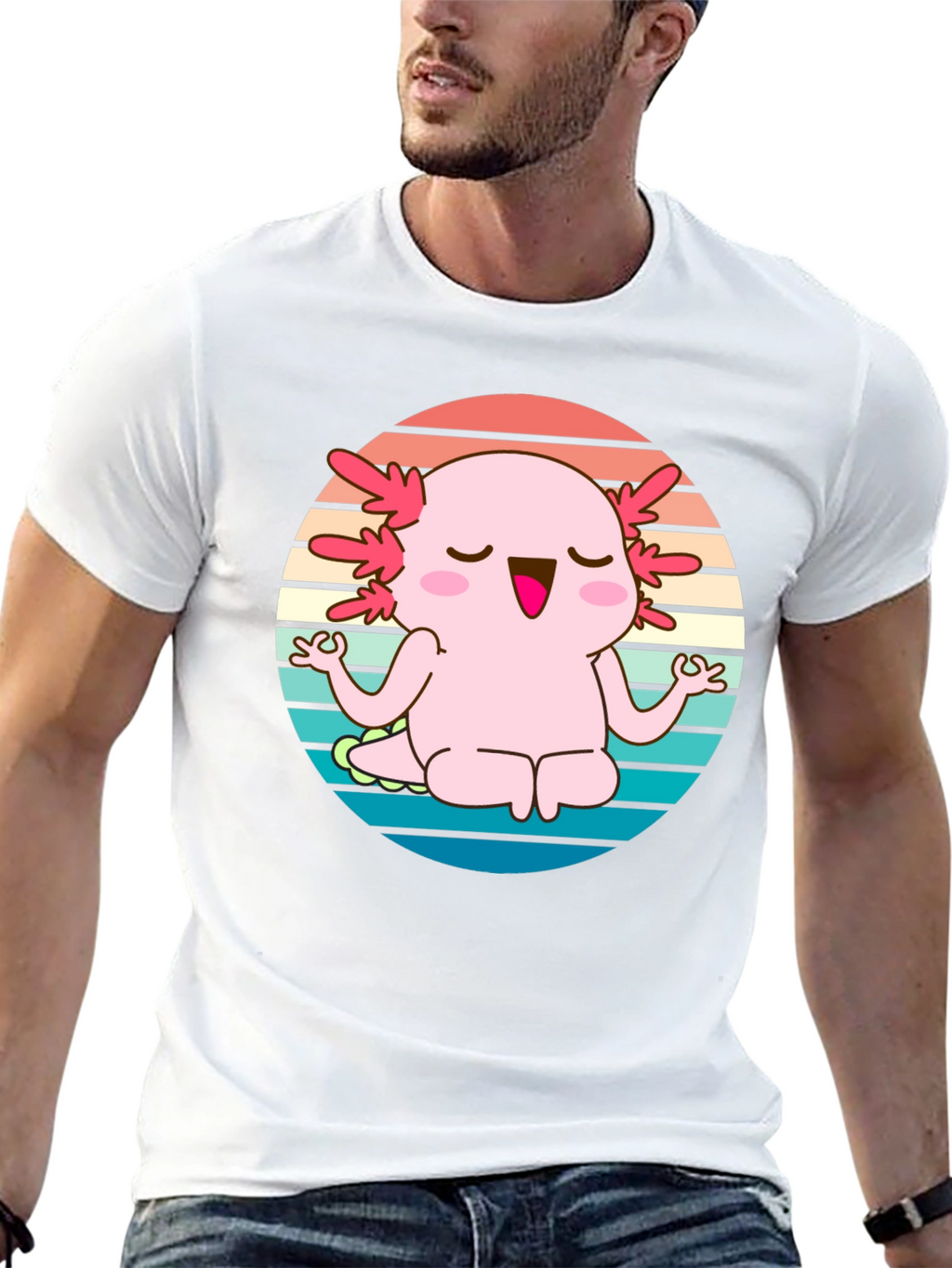 Axolotl Meditating T-Shirt - Cute Yoga Design