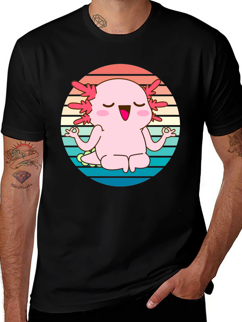 Axolotl Meditating T-Shirt - Cute Yoga Design