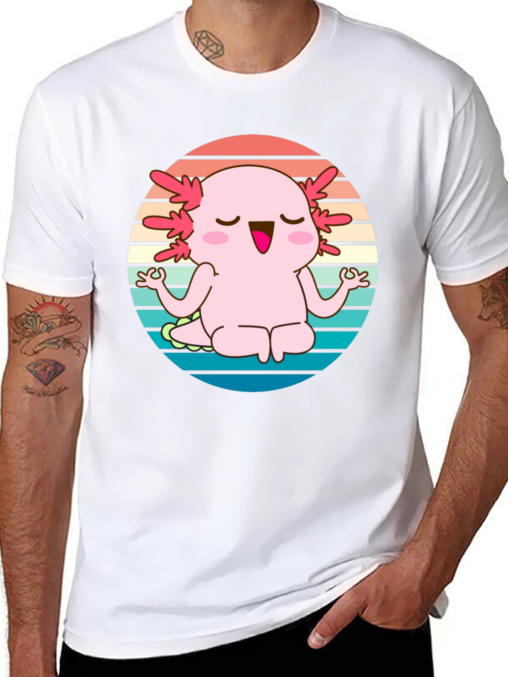 Axolotl Meditating T-Shirt - Cute Yoga Design