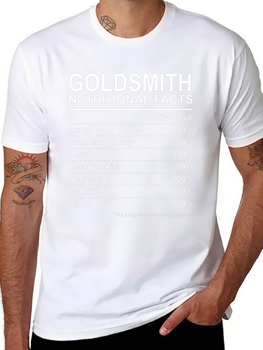 Goldsmith Nutritional Facts Black T-Shirt