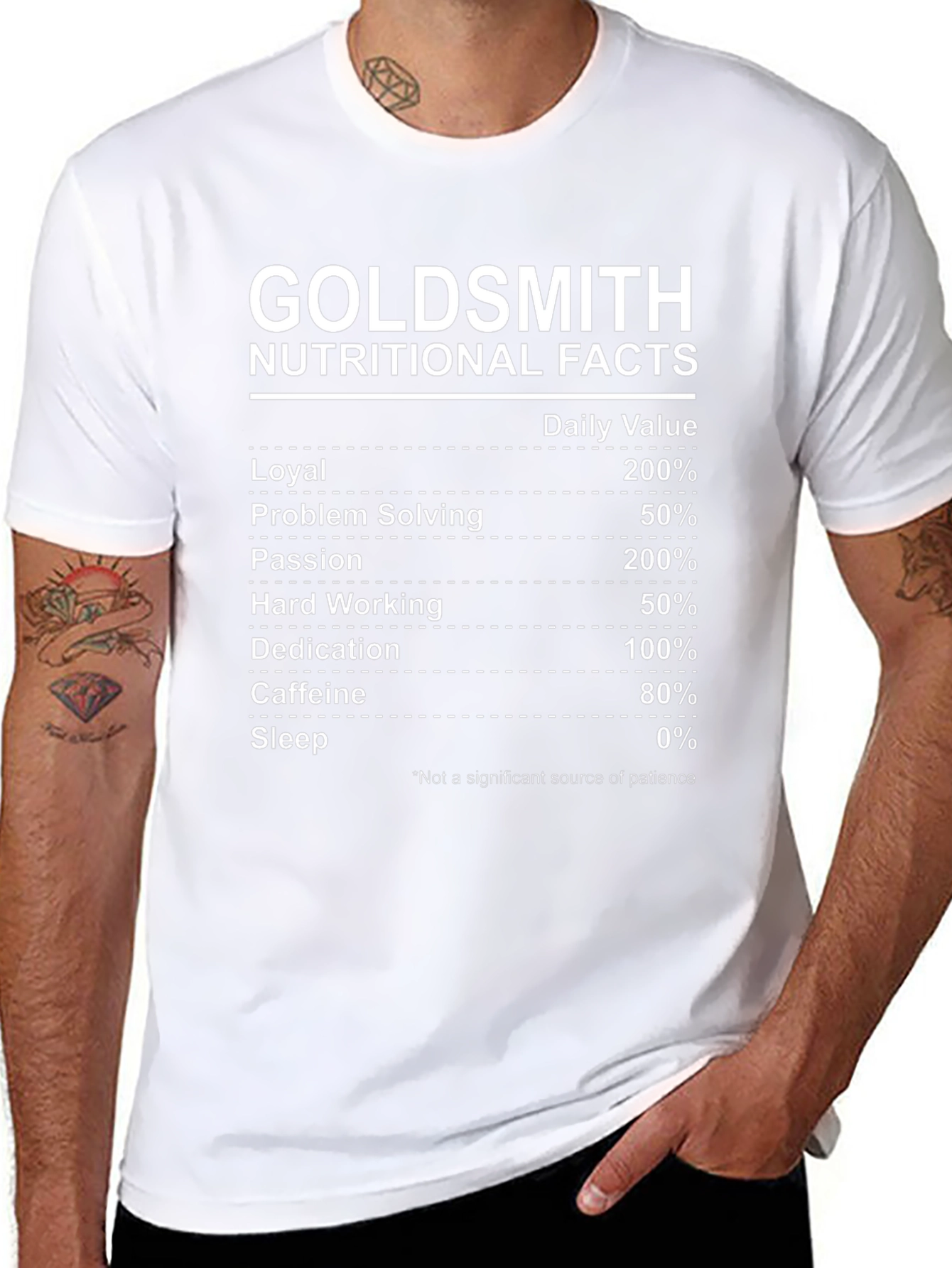 Goldsmith Nutritional Facts Black T-Shirt