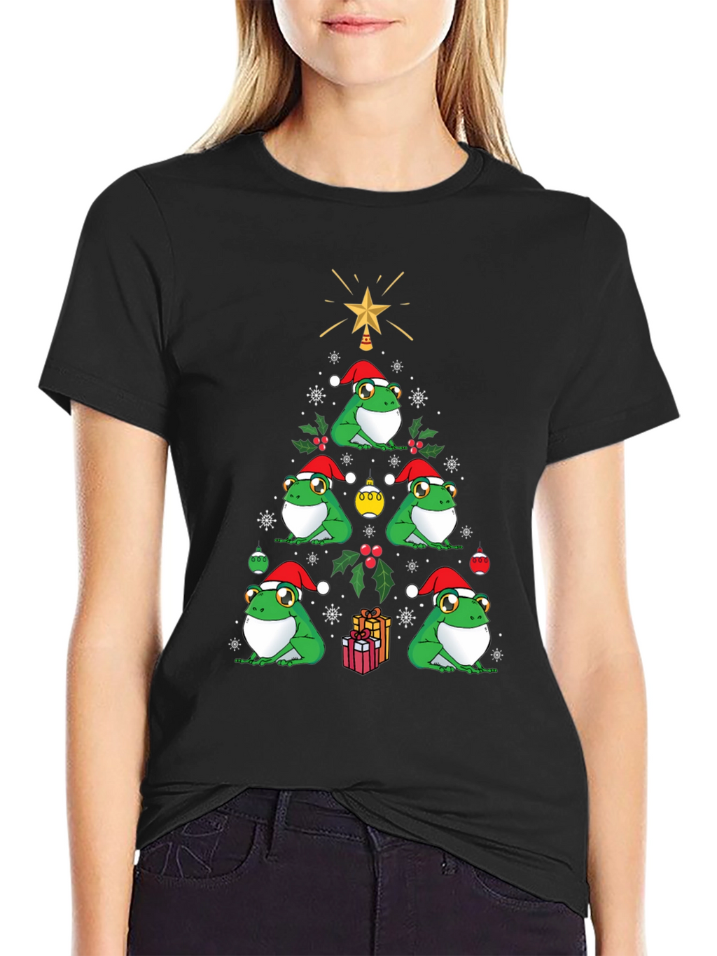 Christmas Frog Tree Graphic Tee