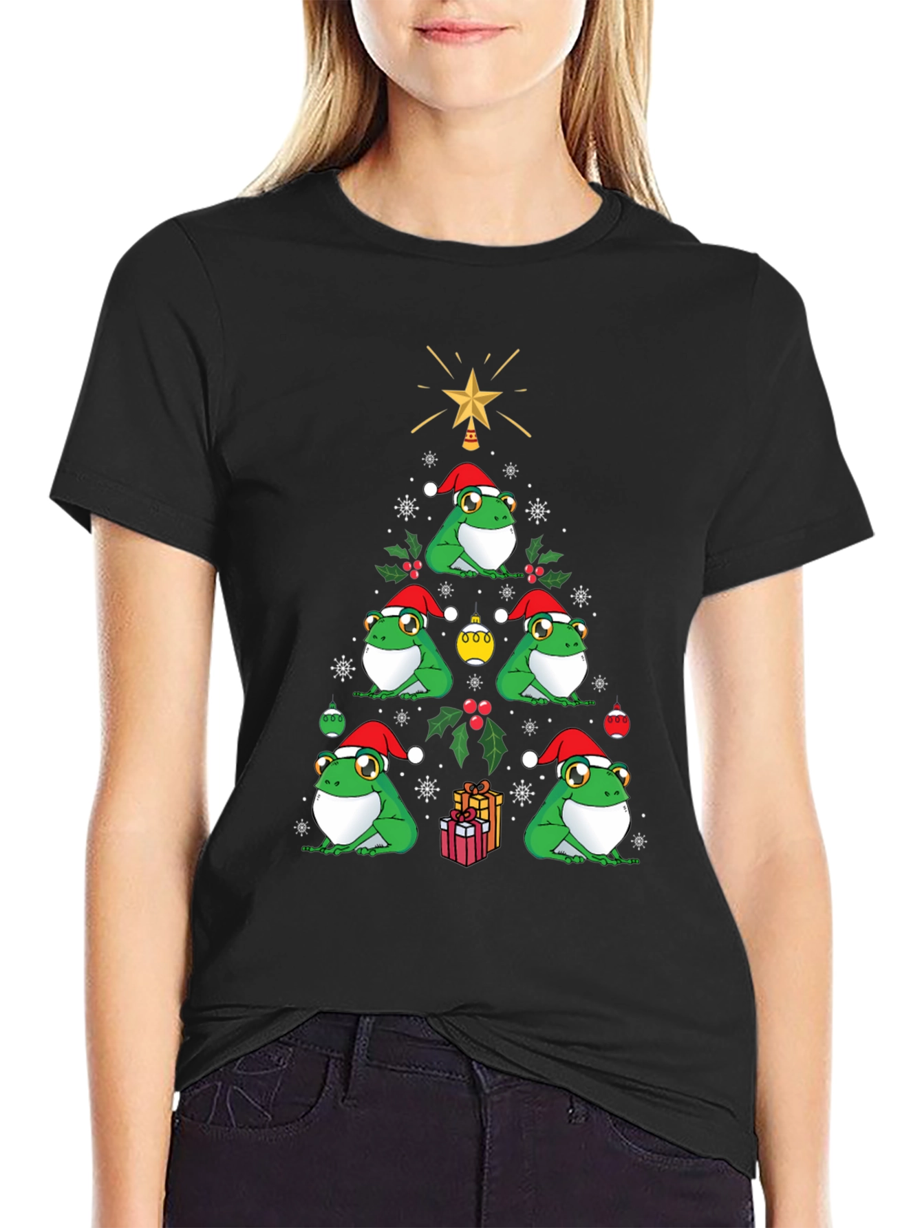 Christmas Frog Tree Graphic Tee