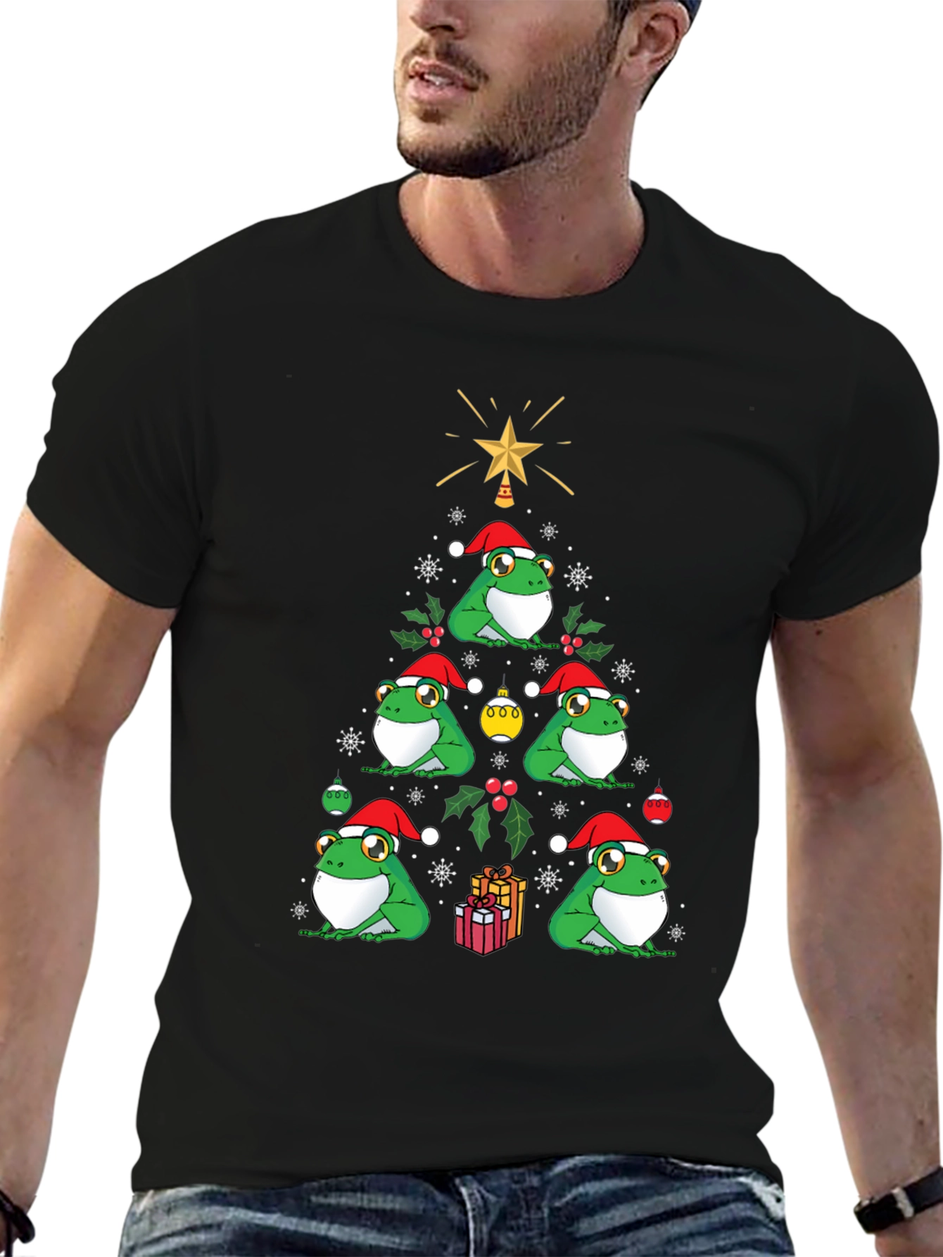 Christmas Frog Tree Graphic Tee