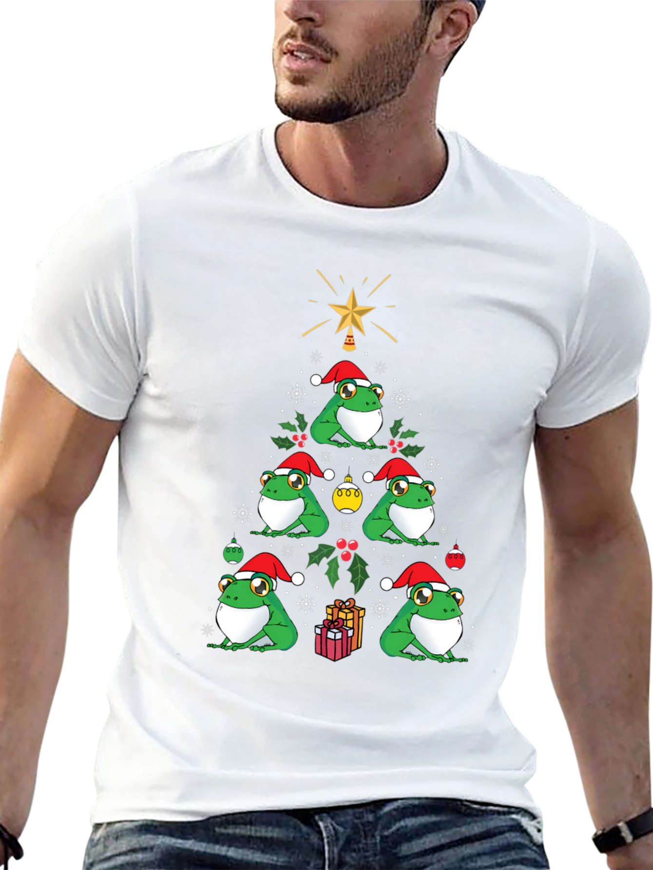 Christmas Frog Tree Graphic Tee