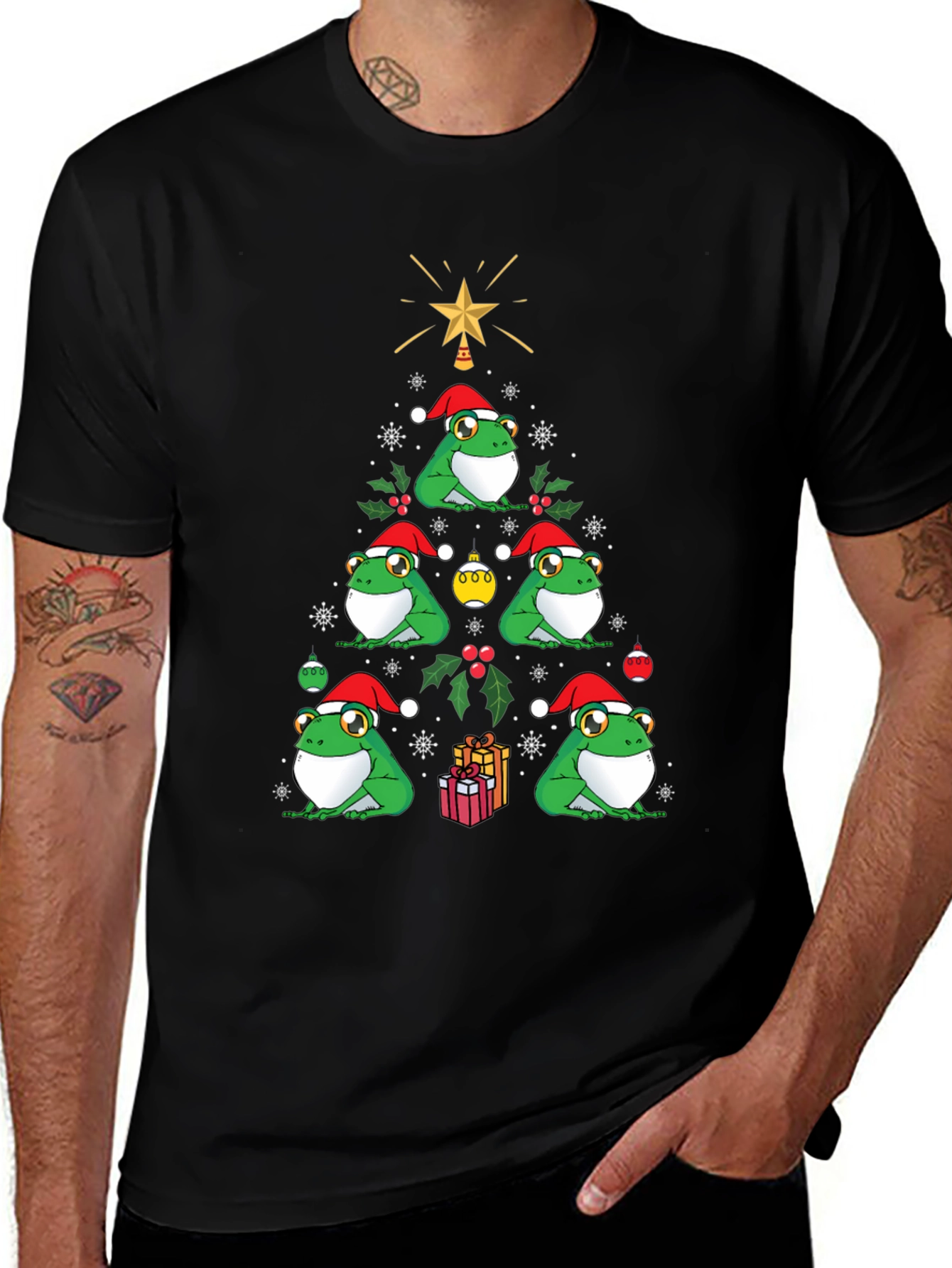 Christmas Frog Tree Graphic Tee