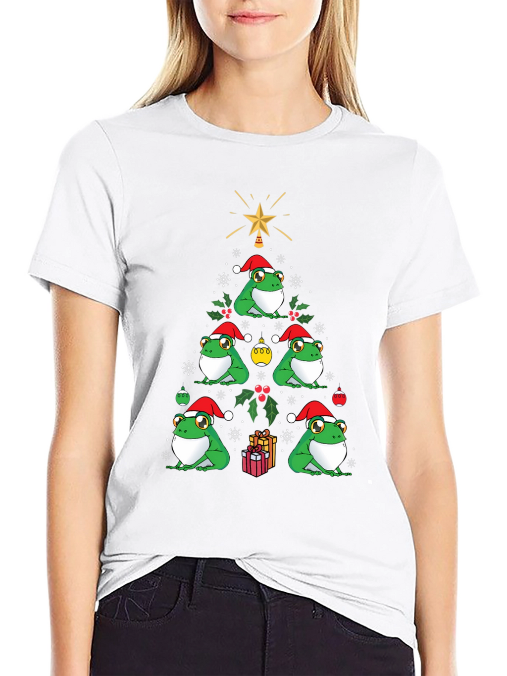 Christmas Frog Tree Graphic Tee