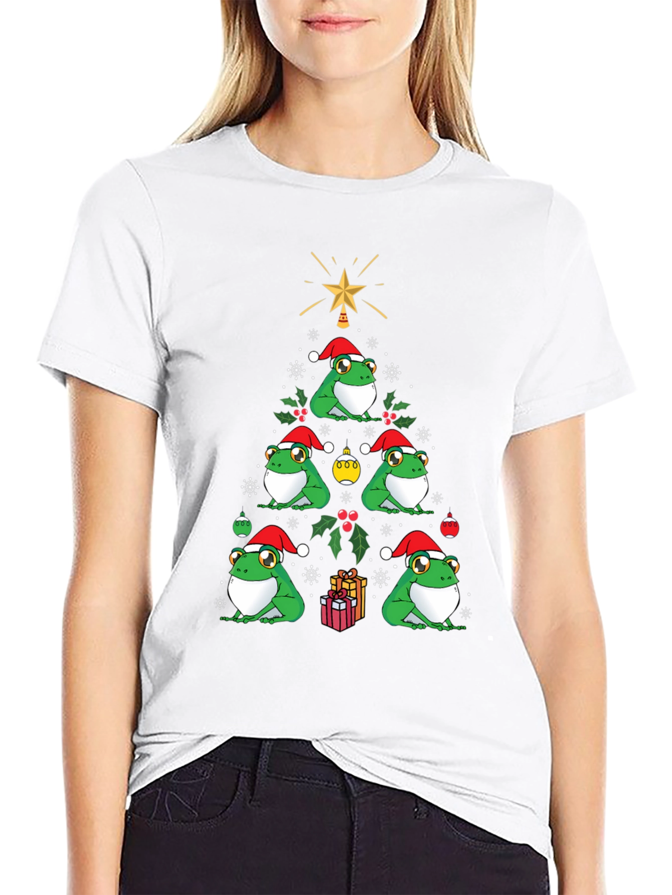 Christmas Frog Tree Graphic Tee
