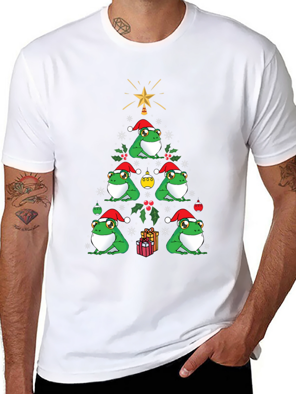 Christmas Frog Tree Graphic Tee