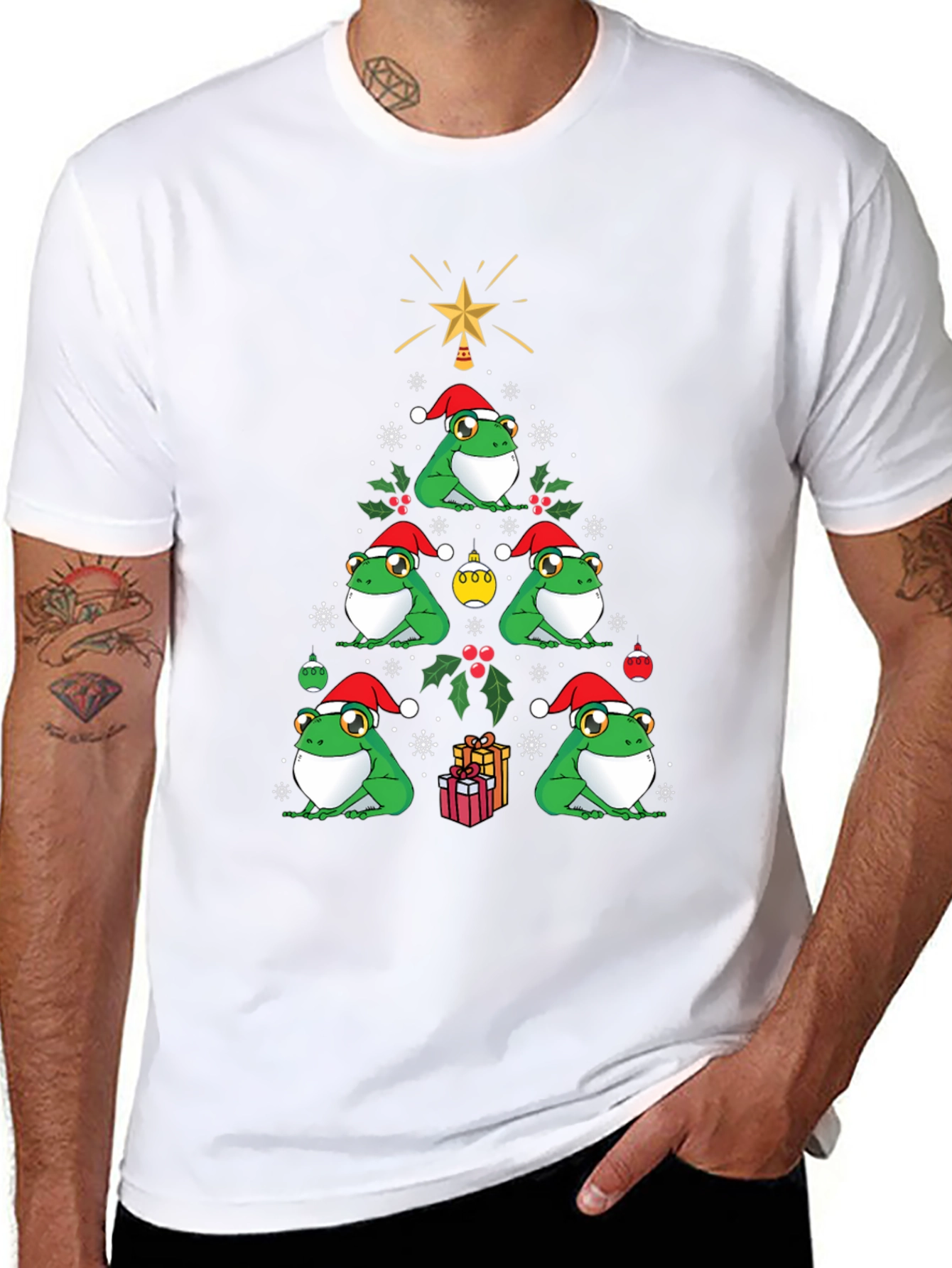 Christmas Frog Tree Graphic Tee
