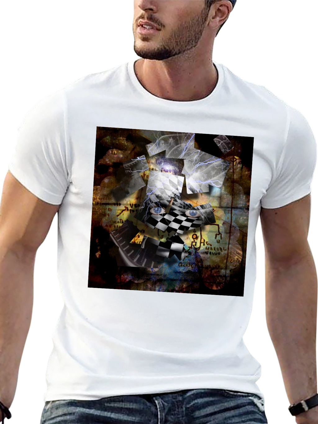 Abstract Chessboard Graphic Tee