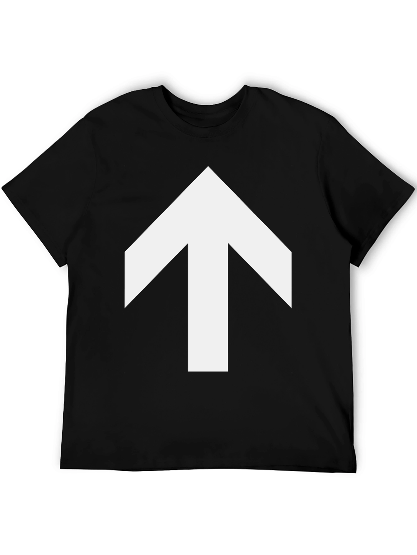 Arrow Up Graphic Tee - Casual Black T-Shirt