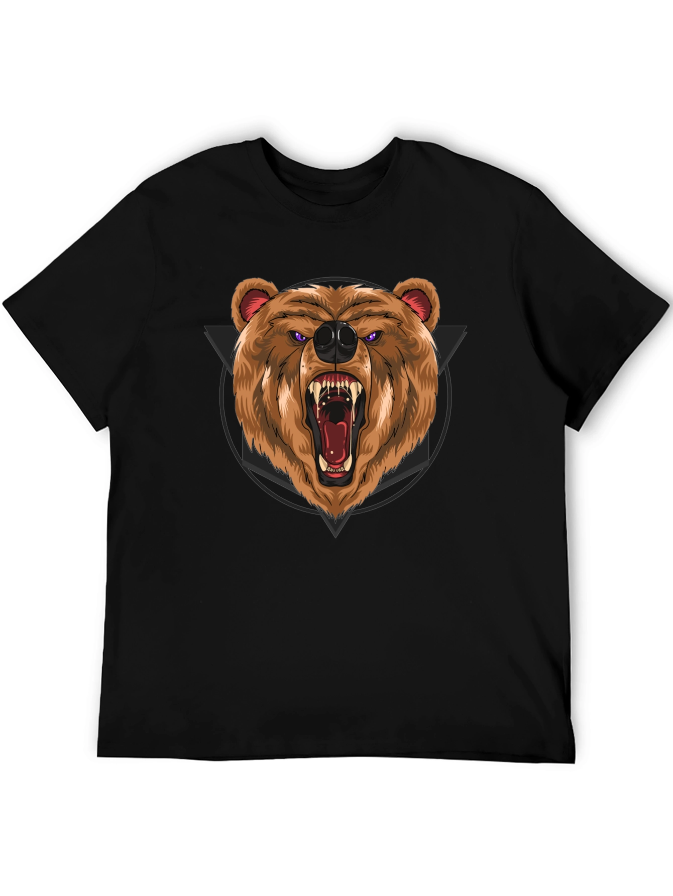 Roaring Bear Graphic Black T-Shirt