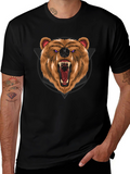 Roaring Bear Graphic Black T-Shirt