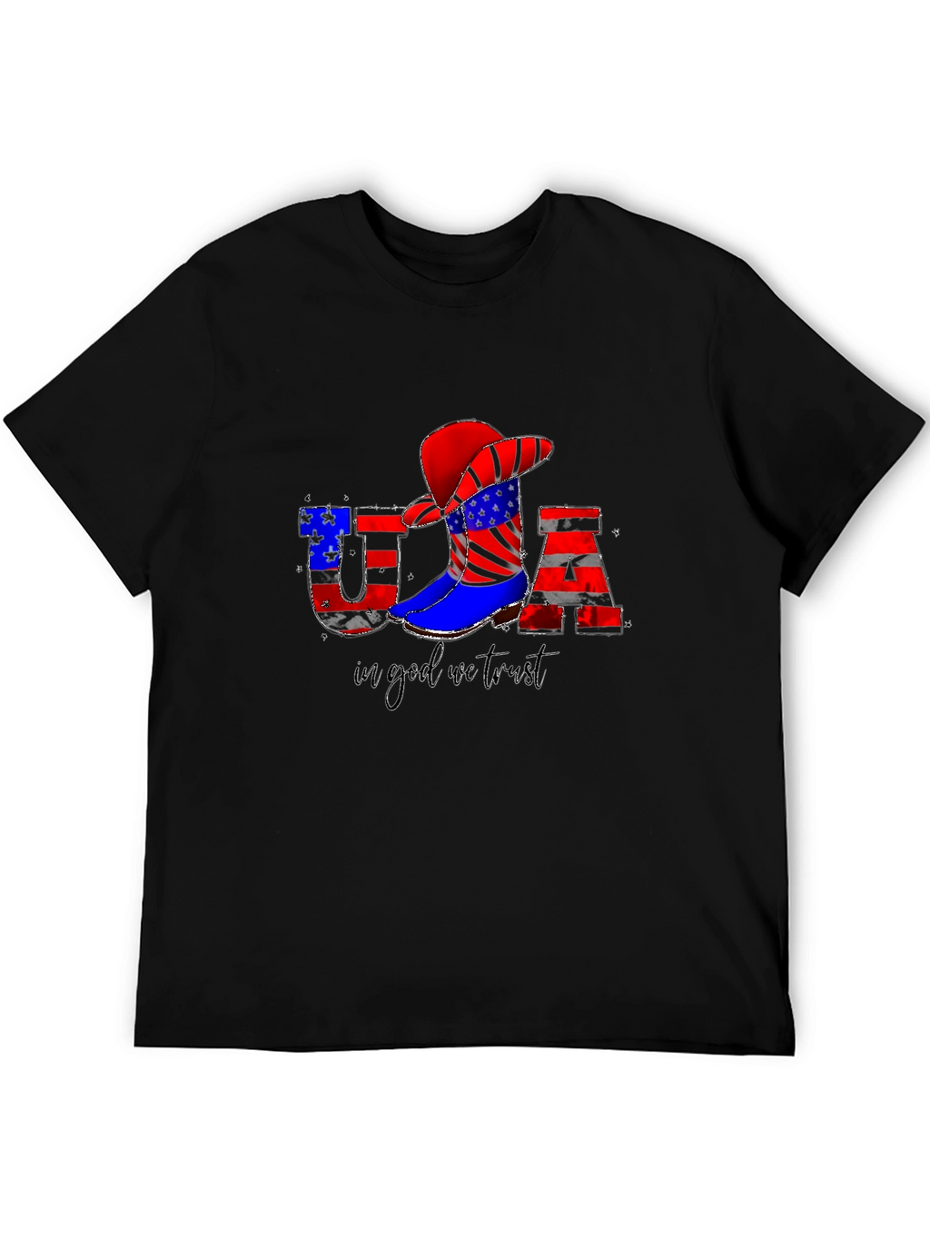 USA Flag Cowboy T-Shirt - Patriotic Tee